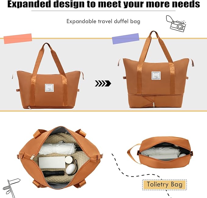3 Piece Softshell Expandable Luggage Sets with 2 Travel Bags, Lightweight Travel Suitcase Set with TSA Lock, 360°Swivel Spinner Wheels, Durable Softside Luggage for Men Women, 22/26/30 in, Orange