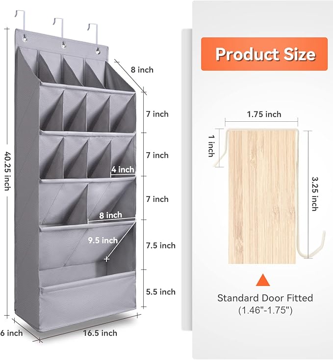 Over-the-Door-Shoe-Organizers, Hanging Organizers with Large Pocket Shoes Holder and Storage, Hanging Shoe Rack for Closet, Shoe Organizer for Closet, Zapateras Organizer para Closet for Boot, Sneaker