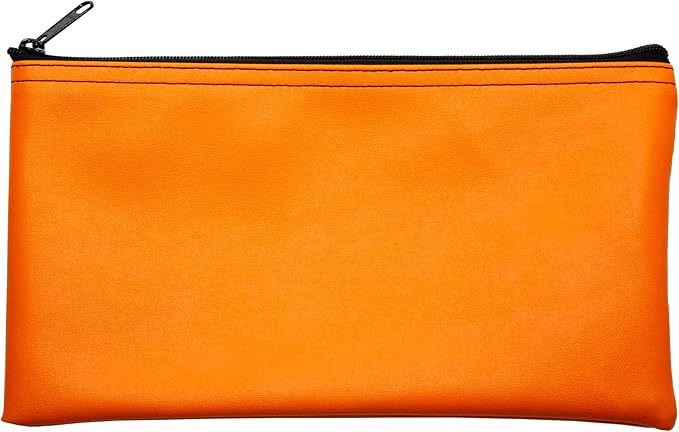 Multi-Purpose Zipper Bag, Reusable, Travel Pouch, Lightweight, Makeup Organizer, 11 x 6 Inch (Orange)