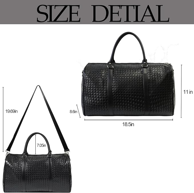 27L Small Travel Duffle Bag Weekender Bags for Women and Men with Shoe Compartment Foldable Waterproof Toiletry Bag Hospital Bags for Labor and Delivery Gym Bag (Black)