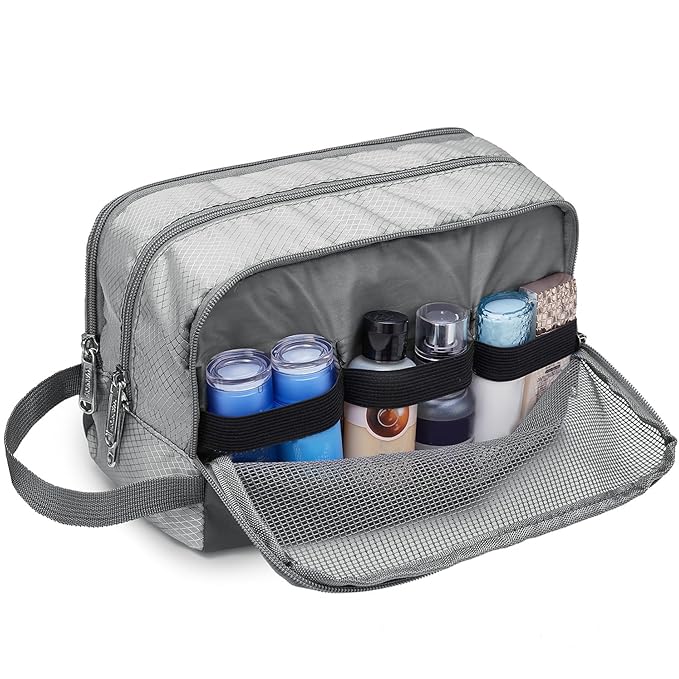 Toiletry Bag for Men Hanging Dopp Kit Water Resistant Shaving Bag Small Toiletry Bag for Traveling (Grey)