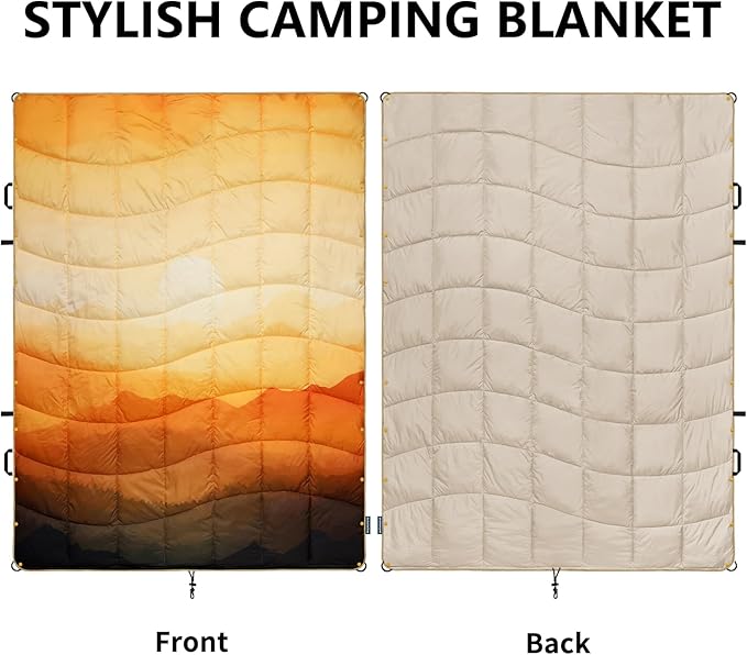 Camping Blanket, Puffy Blankets Lightweight Windproof Resistant for Outdoors,Hiking, Backpacking,Car,Picnic,Stadium