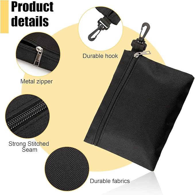 3 Pack Small Zipper Tool Pouch Utility Multipurpose Storage Organizer Durable 600D Oxford Waterproof Tool Bag with Carabiner Clip for Tools Stationary Pencil Case Pencil Bag