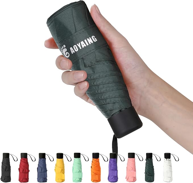 GAOYAING Small Mini Umbrella with Case Light Compact Design Perfect for Travel Lightweight Portable Parasol Outdoor Sun&Rain Umbrellas 34 Inches