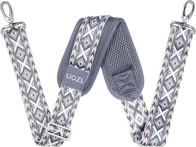 59 Inch Shoulder Straps, Soft with Ultra-Thick Fixed Shoulder Pad, Two Way Independently Adjustable Buckle Replacement Straps for Laptop Bag Messenger Bag Tool Bag Luggage,Dark Black Grey