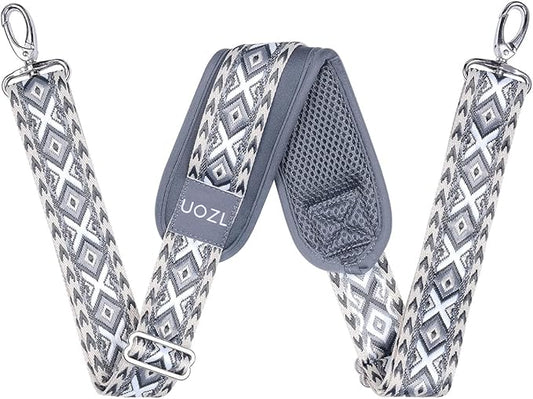 59 Inch Shoulder Straps, Soft with Ultra-Thick Fixed Shoulder Pad, Two Way Independently Adjustable Buckle Replacement Straps for Laptop Bag Messenger Bag Tool Bag Luggage,Dark Black Grey