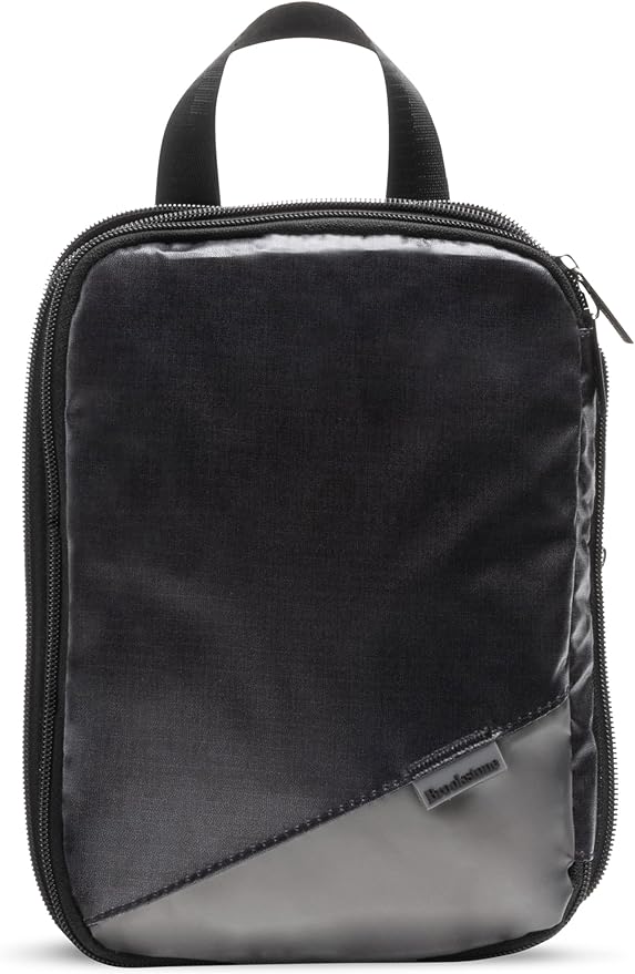 Brookstone Compression Packing Cubes Set - 2 Piece Small and Medium Carry On Luggage Travel Organizer and Compression Bags, Black