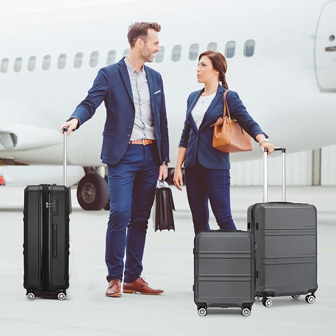 Kono 28 Inch Luggage Expandable Suitcase with Spinner Wheels TSA Lock Lightweight PC+ABS Hardside Large Checked Luggage Durable Rolling Suitcase Grey