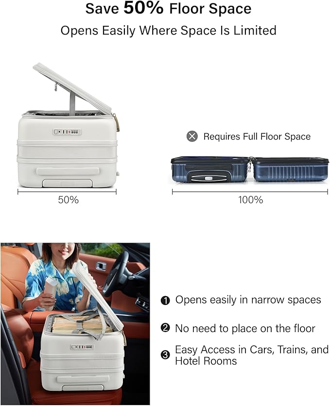 Hanke Hardside Expandable Large Checked Luggage, 28 Inch Top Opening Trunk Luggages with Spinner Wheels, All-PC Hard Shell Suitcase, Lightweight TSA Approved (Smoke White, 120L)