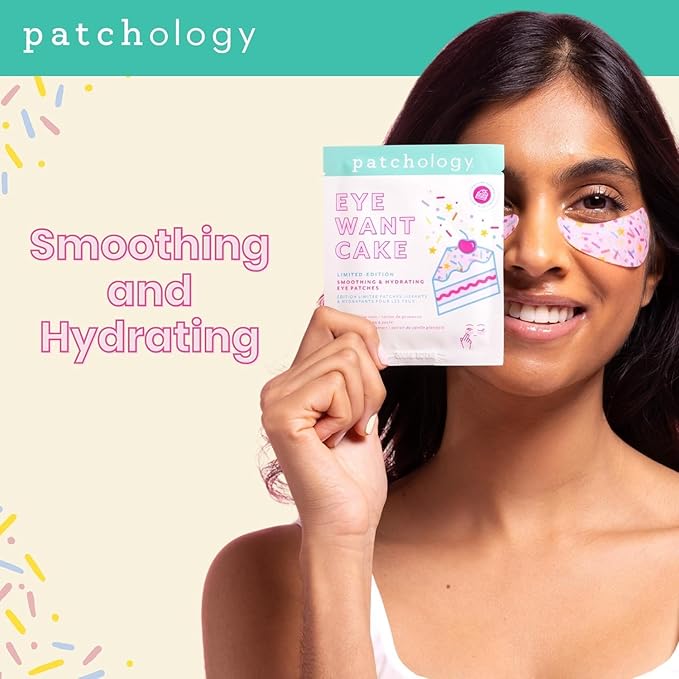 Patchology Eye Want Cake Hydrating & Smoothing Eye Patches – Under Eye Masks for Puffy Eyes, Dark Circles, and Fine Lines – Birthday Cake Inspired Self-Care Essentials, 5-Pack