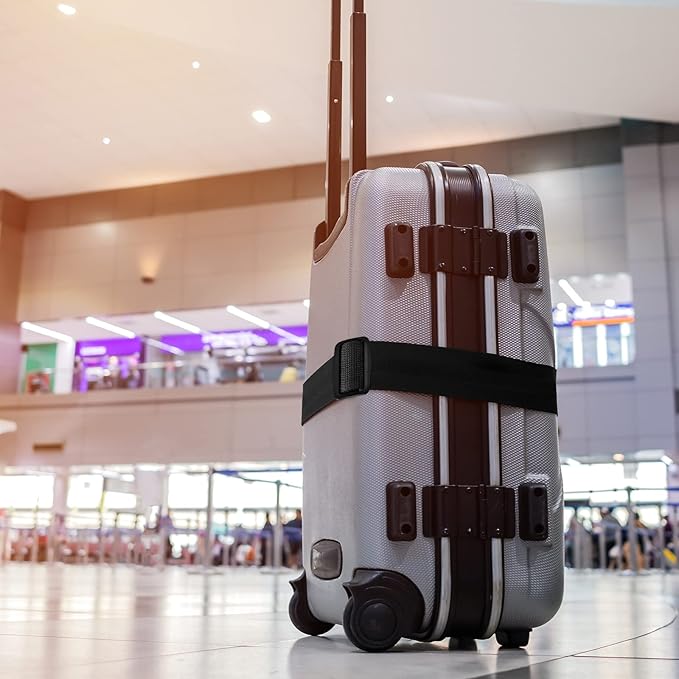 uxcell Luggage Straps Suitcase Belts with Buckle, Combination Lock, 2Mx5cm Adjustable PP Travel Packing Accessories, Orange 2Pcs