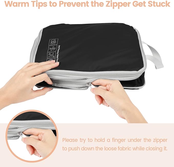 Cambond Compression Packing Cubes for Travel - Lightweight Expandable Travel Bags Luggage Organizers Travel Essentials Compression Cubes for Travel Space Saver for Carry on Suitcases Organizer