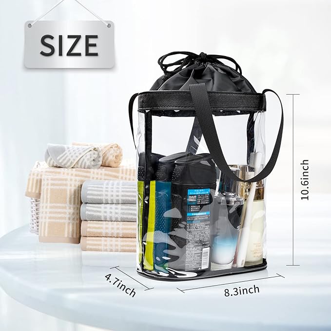 Clear Toiletry Bag, Travel Toiletry Bag for Women, TSA Approved Toiletry Bag, Waterproof Clear Makeup Bag Cosmetic Pouch, Transparent Makeup Organizer, Carry on Airport Airline Compliant