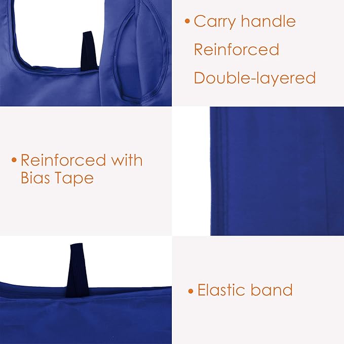 BeeGreen Reusable Shopping Bags with Handles - 12 Pack Foldable Polyester Tote Bags Bulk with Zipper Pouch, Travel Tote Cloth Bag for Women Holiday Beach, Washable Reusable Gift Bag for Groceries