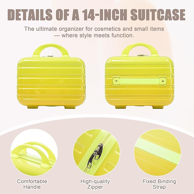 Hardside Luggage, Lightweight Durable Suitcase with Spinner Wheels Transition Yellow