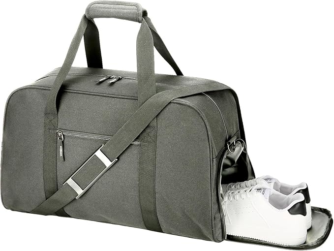 Searock 21 Inch Gym Bag with Shoe Compartment, Sports Duffle Bag for Travel, Carry On Duffel Bag, Weekender Overnight Bags for Men and Women Traveling, Dark Grey