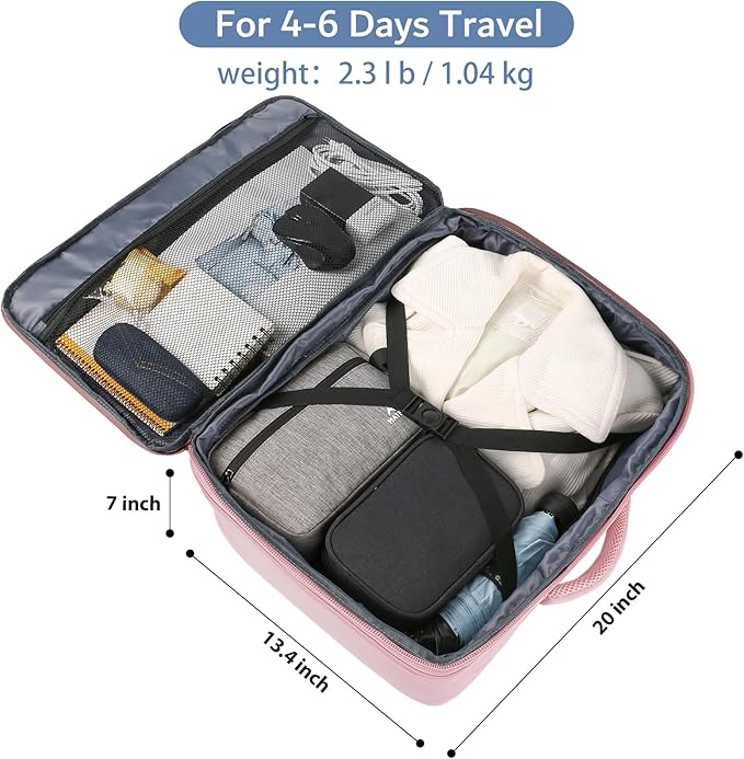 MATEIN 45L Womens Travel Backpack, Extra Large Carryon Backpack Fits Overhead Bin, Cute Weekender Daypack for Travel on Airplane, Traveling Accessories for Women, Pink