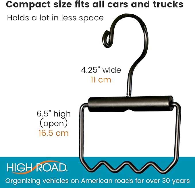 High Road Heavy Duty Car Clothes Hanger with Carry Handle and Hooks for Dry Cleaning, Moving and Road Trips