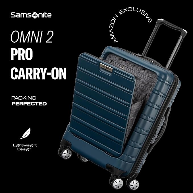 Samsonite Omni 2 PRO Hardside Expandable Luggage with Spinners, Arctic Silver, Carry-on