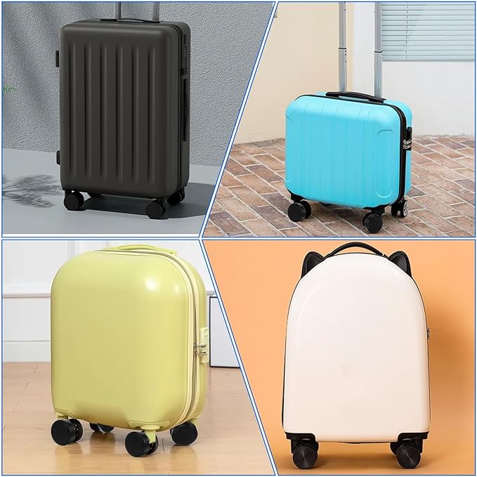 8pcs Suitcase Wheel Protectors, Luggage Wheel Protector Covers for 2-2.3 inchs, Soft Silicone Luggage Wheels Cover for Suitcase/Baggage/Trolley Case/Handbag, Black