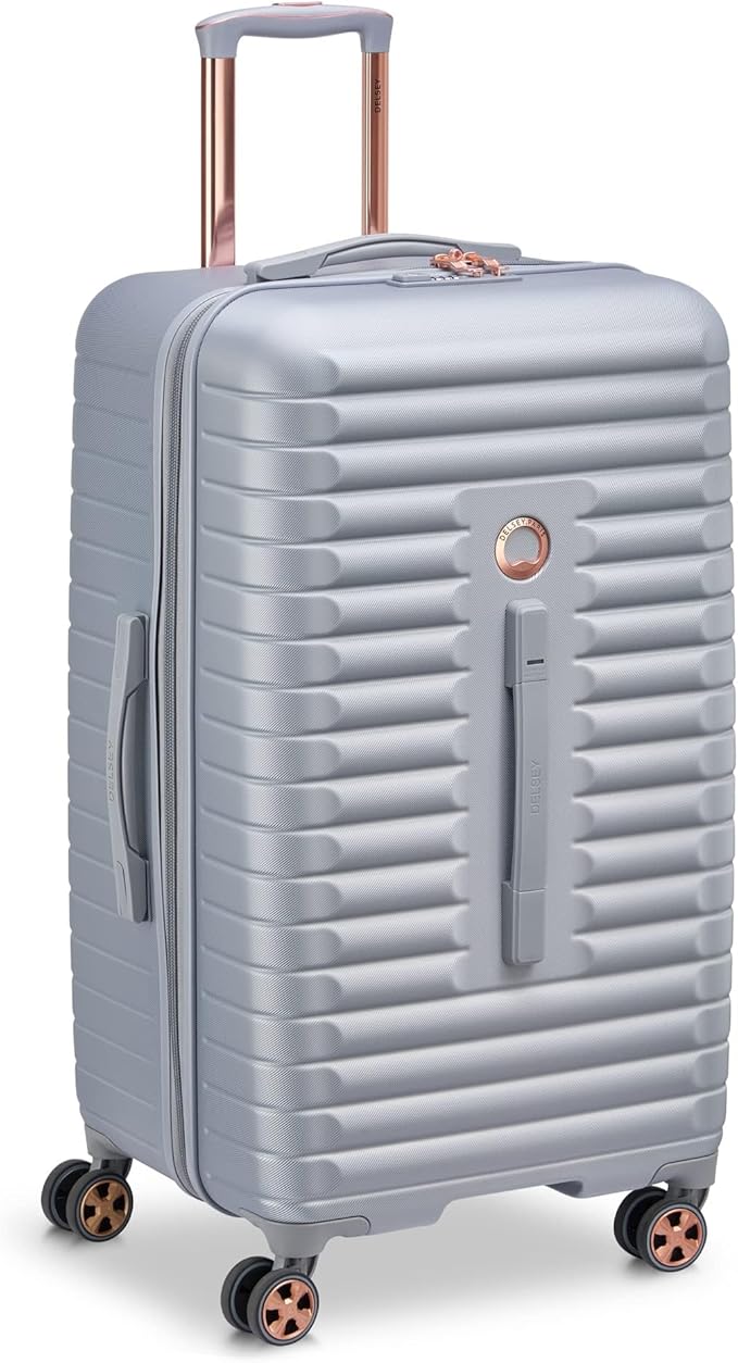 DELSEY PARIS Cruise 3.0 Hardside Expandable Luggage with Spinner Wheels, Platinum, Checked 26 Inch Trunk