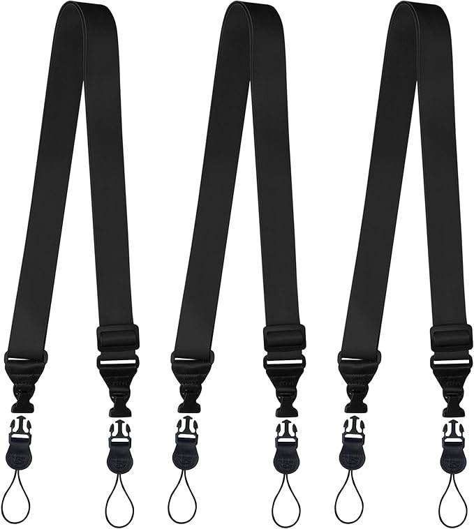 3 Pack Adjustable Shoulder Strap:Comfortable for iPad Strap Nylon Neck Lanyard for iPad/Samsung Tablet Case,Camera Binocular Crossbody Laptop Luggage Bag(Deep Black)