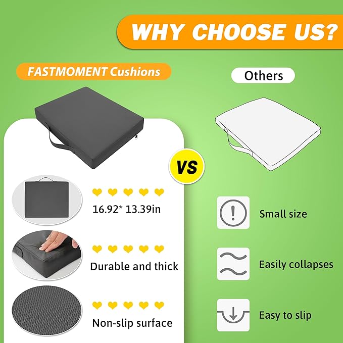 FASTMOMENT 2 Pcs Stadium Seat Cushions Water-Repellent Bleacher Seat Cushions Indoor & Outdoor Seat Cushion for Bleachers Portable Stadium Cushion for Sports Events, Office Chairs, Beaches