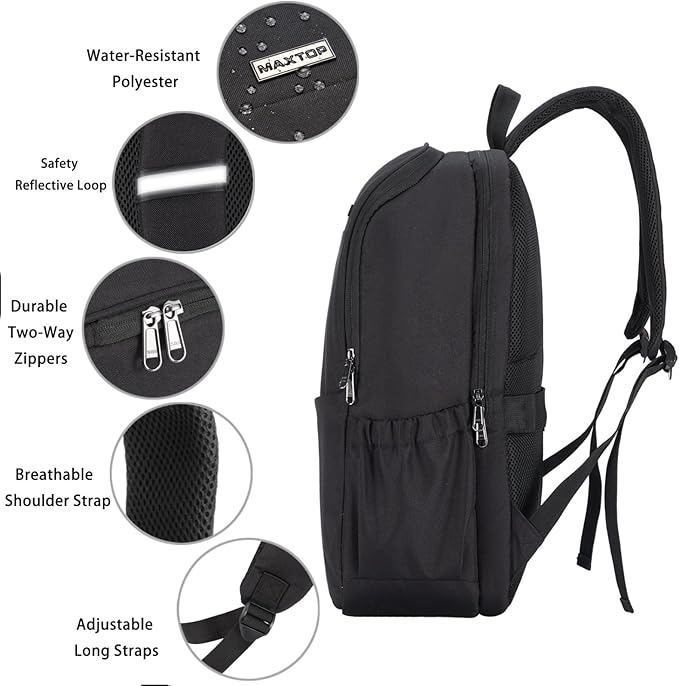 MAXTOP Travel Laptop Backpack Business Anti-theft Backpacks[Water Resistant] College Bookbag Fits 18.4 Inch Laptop