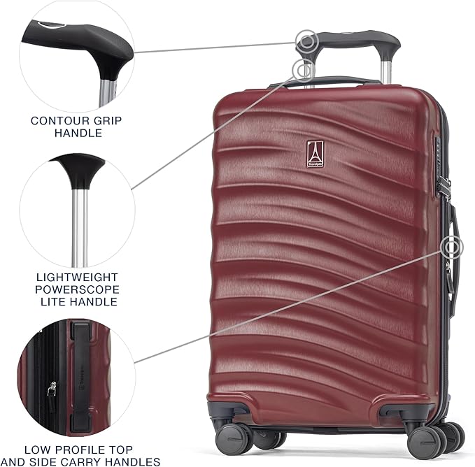 Travelpro Maxlite Air V2 Hardside Expandable Carry on Luggage, 8 Spinner Wheels, Lightweight Hard Shell Suitcase, TSA lock, Cabernet, Carry On 20-Inch