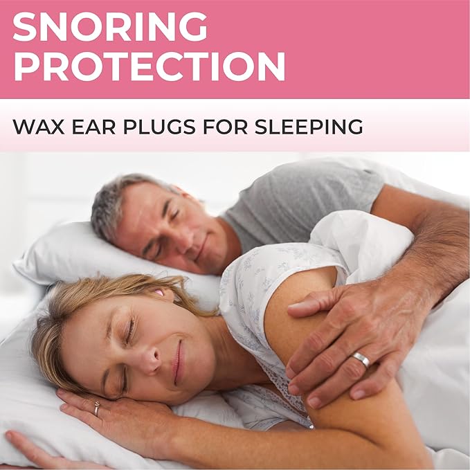 Peace&Quiet | PQ Silicone Ear Plugs for Sleeping - 15 Wax Earplugs for Sleep and Swimming, Soft Ear Covers for Sleeping, Wax Ear Plugs Noise Cancelling 32Db, Pink