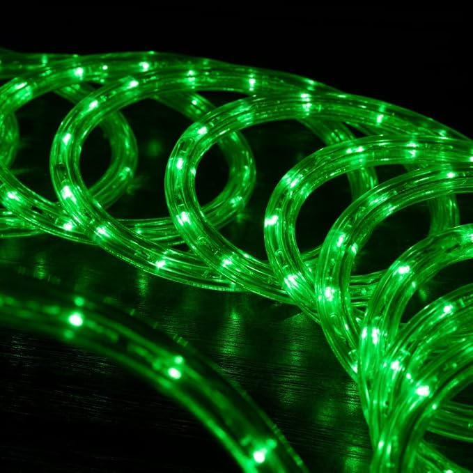 3312LEDs, 300ft LED Outside Rope Lights, Waterproof Permanent Outdoor ETL Certified Connectable Clear Tube, Christmas Palm Tree Holiday Decorative Landscape Patio Accent Lighting - Green