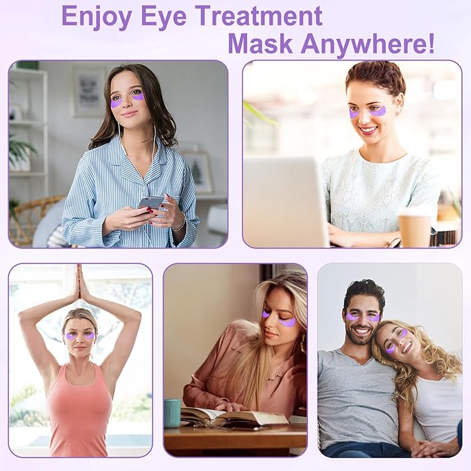 LAVONE Eye Mask - 30 Pairs Grape Seeds Under Eye Patches Skin Care Products - Eye Masks Skincare for Dark Circles and Puffiness, Reduce Wrinkles, Eye Bags and Fine Lines, for Women and Man - Purple