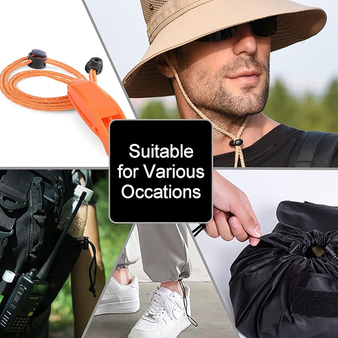 CooBigo 10 Pack Plastic Spring Cord Locks for Drawstring Paracord, Cord Stopper Toggle Clasps for Sweatpants Hoodie Gloves Hats String Clip Elastic Shoeslace String Lock Orange