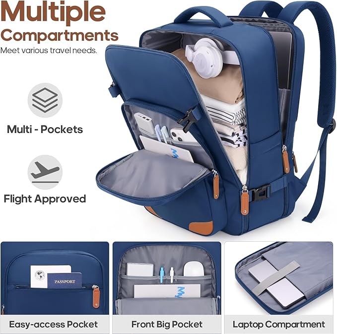 Luggage Sets 3 Piece, Expandable 100% PC Hardshell Suitcase with Spinner Wheels, 20in Suitcase Set with TSA Lock for Women, Carry On Luggage with Travel Backpack