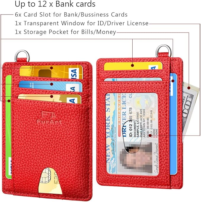 FurArt Slim Minimalist Wallet, Front Pocket Wallets, RFID Blocking, Credit Card Holder for Men