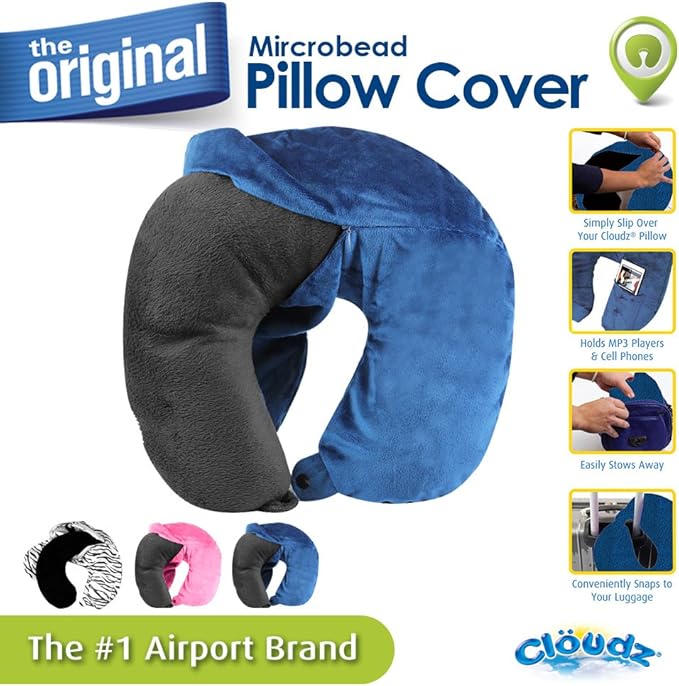 Cloudz Washable Travel Neck Pillow Cover - Blue
