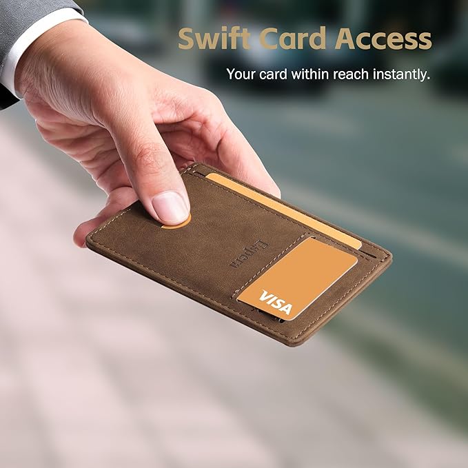 Espera Slim Minimalist Front Pocket Wallet for Men, RFID Blocking Credit Card Holder, Thin Travel ID Card Case, Gifts for Men
