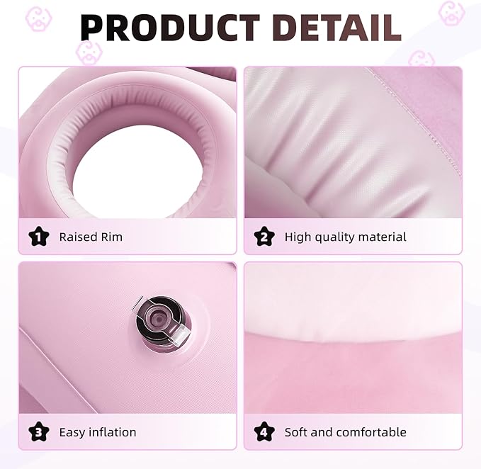 Inflatable Pregnancy Pillow, Pregnant Woman's Abdominal Hole Full Body Inflatable Bed Abdominal Mattress, Prone Pregnancy Pillow - Pregnant Woman's Swimming Pool Float (Pink)