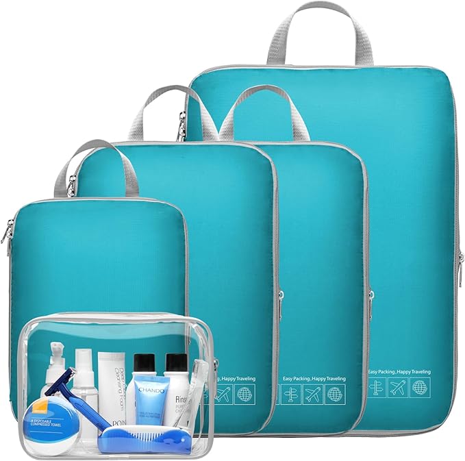 Cambond Compression Packing Cubes for Travel Women - Lightweight Luggage Organizers Bag Packing Cubes for Carry on Suitcases