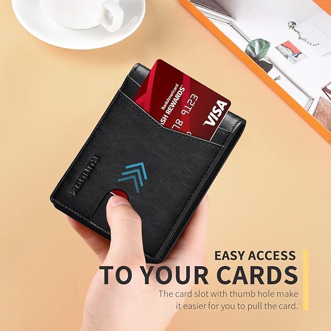 RUNBOX Wallet for Men Slim Rfid Leather 2 ID Window With Gift Box | Slim, Rfid, 2 ID Window, With Gift Box, Slim, Rfid