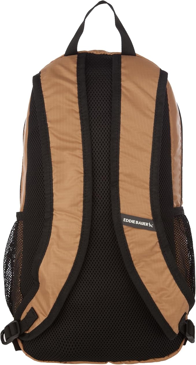 Eddie Bauer Stowaway Packable Backpack | Travel | Outdoor | Lightweight | Foldable | Durable | Ripstop Polyester | 20L - Tobacco