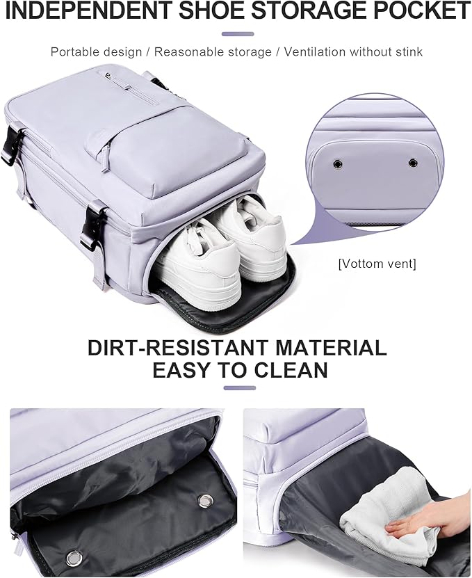 WONHOX Large Travel Backpack Carry on Flight Approved Laptop Work Business Backpack for Women Men Mochila de Viaje