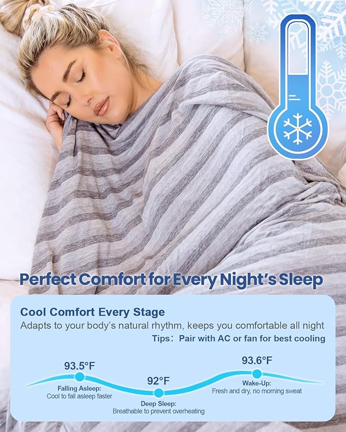Ailemei Direct Cooling Blanket for Hot Sleepers, Double Sided Cold Effect, King Size Lightweight Breathable Summer Blankets for Bed,Transfer Heat to Keep Body Cool for Night Sweats,108"x90"