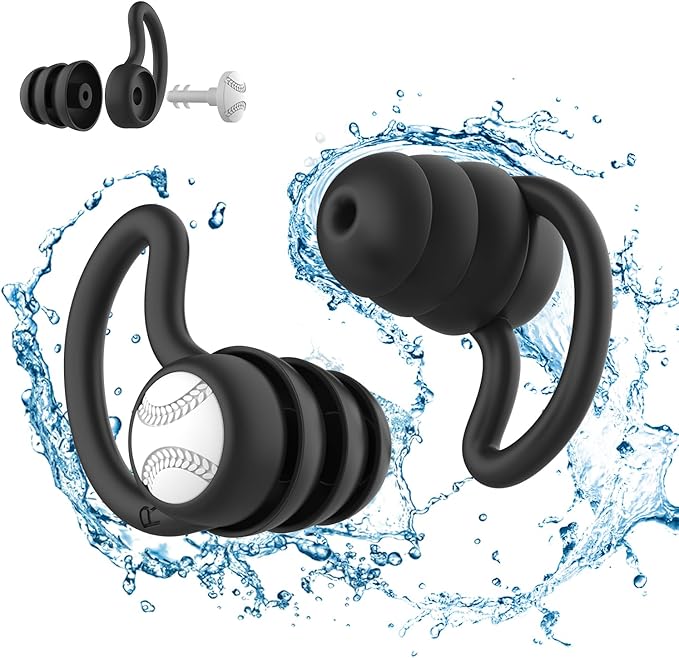 Swimming Ear Plugs Waterproof Earplugs - 1 Pair Silicone Swim Ear Plugs for Adult Kids, Water Sports Earplugs for Showering, Bathing, Surfing - Keep Ear Water Out