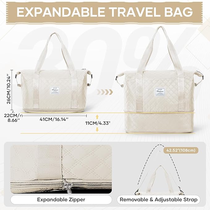 Vacuum Travel Bag with Pump, Vacuum Seal Bags for Clothing, Hospital Tote Bag for Labor and Delivery, Expandable Weekender Mommy Bags Women, Overnight Carry on Bag