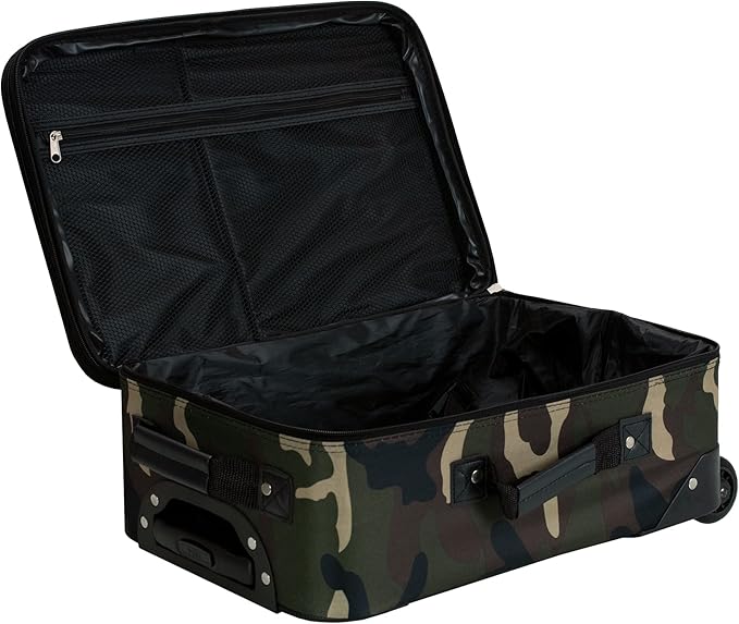 Rockland Journey Softside Upright Luggage Set, Expandable, Camouflage, 4-Piece (14/19/24/28)