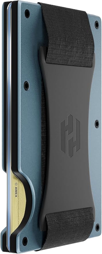 Hayvenhurst Wallet For Men - Reinvented Design Men's Wallet - Slim, Minimalistic & Seamless, Blocks RFID Scanners with a Cash Strap (Grey)