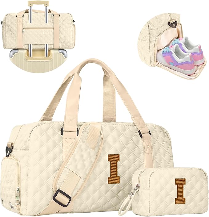 Teen Girl Gifts Trendy Stuff, Personalized Gifts, Initial Travel Duffel Bag or Teens, Monogram Overnight Bag, Trendy Stuff Gifts for Girls Friend Birthday Teacher Gift