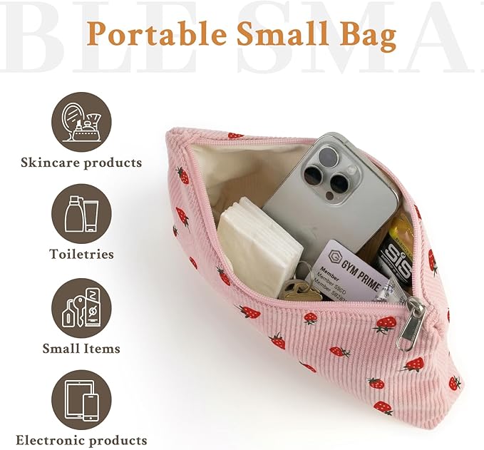 2PCS Cute Gym Bag for Girls, Corduroy Duffle Bag with Wet Pocket & Shoe Compartment and item bag, Duffle Bag for Travel, Sports, Fitness & Workout