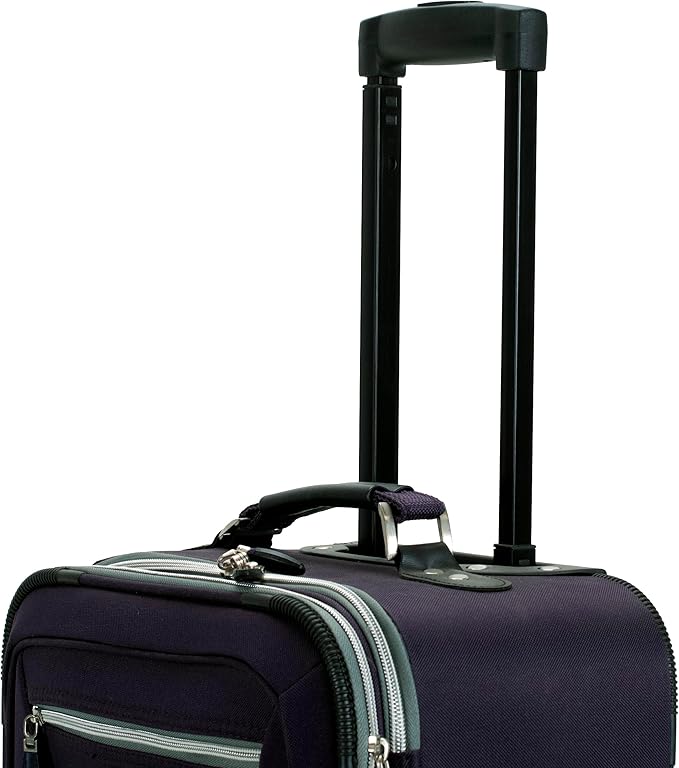 Rockland Pasadena Softside Spinner Wheel Luggage, Purple, Carry-On 20-Inch (F2281-PURPLE)
